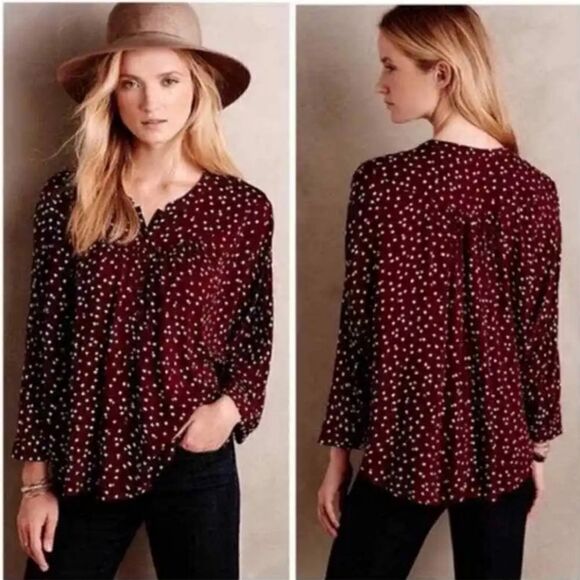 Anthropologie Maeve Maroon Top - Picture 10 of 10